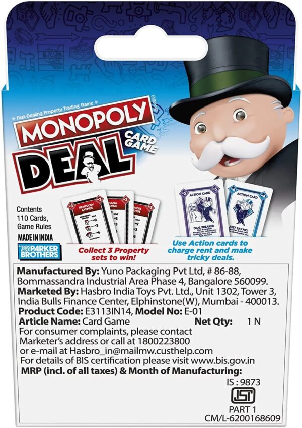 Hasbro-Jeu de cartes Monopoly Richesse